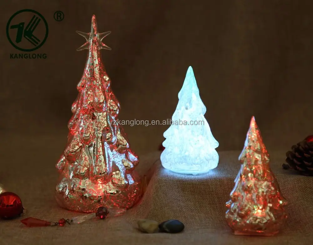 Nueva Idea de iluminación LED que cambia de Color con Flash, árbol de Navidad de cristal de cartílago para decoración del hogar