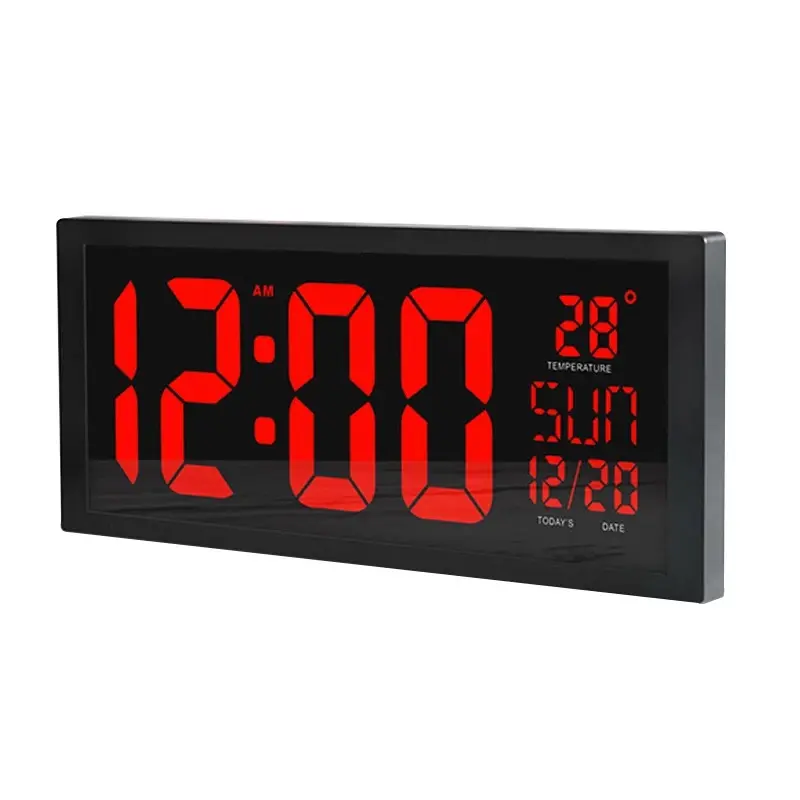 Calendario de reloj LED de pantalla digital grande montado en la pared y de escritorio de verano