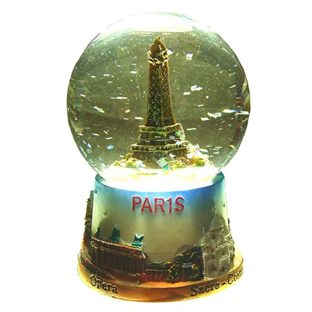 Francia recuerdos Torre Eiffel resina bola de nieve para la decoración casera