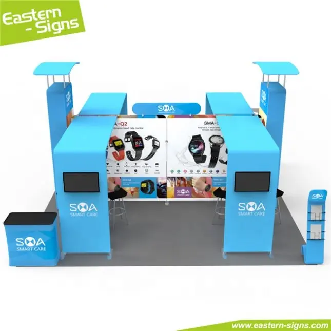 Customized design polyester fair wrinkle free quick install cheap and good quality exhibition stand and booth