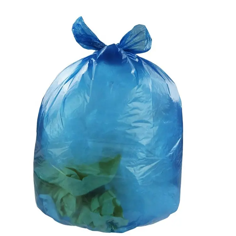 Bolsa de basura de plástico Biodegradable, alta calidad, resistente, azul