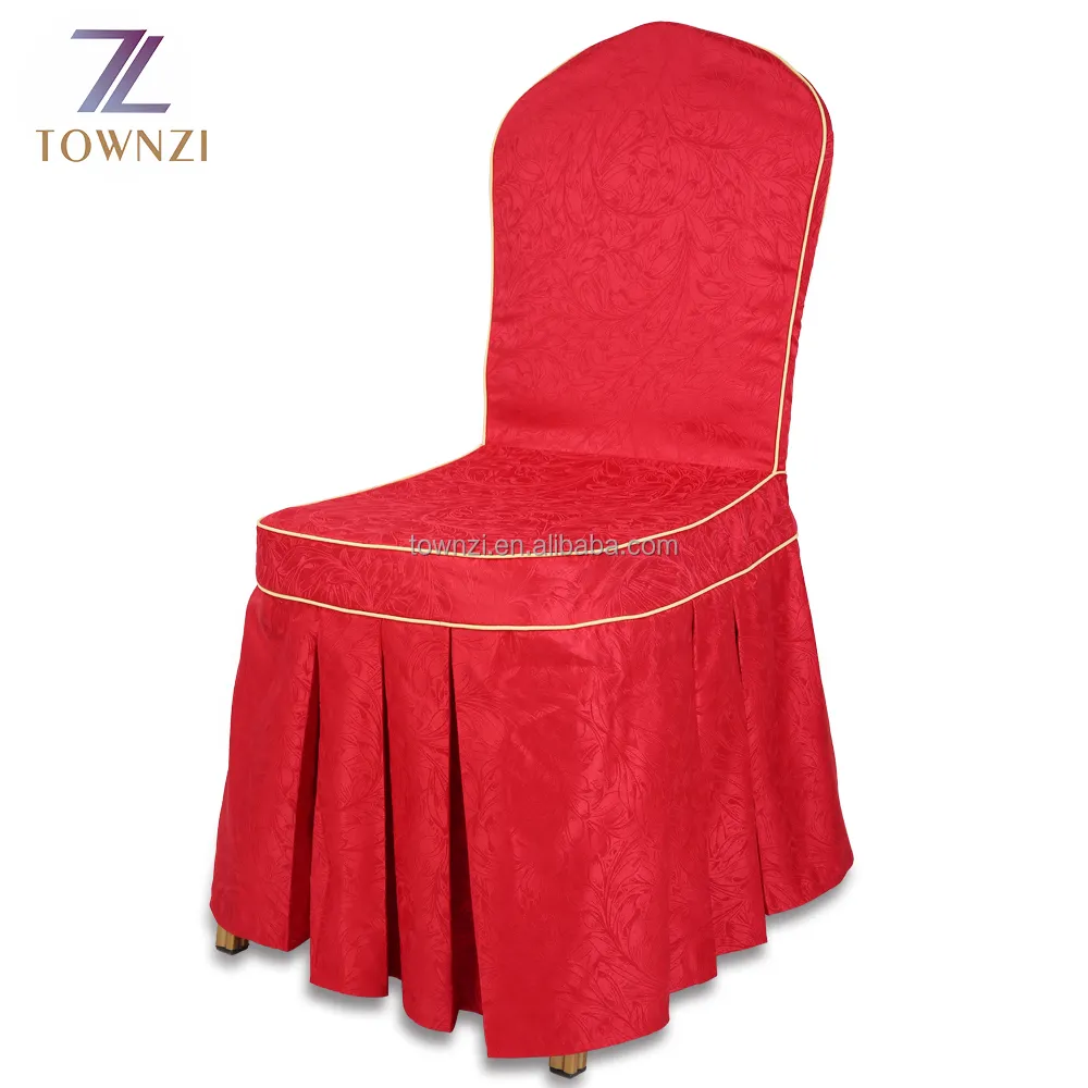 Capa para cadeira de praia cidade jacquard, casamentos bordados de banquete vermelho