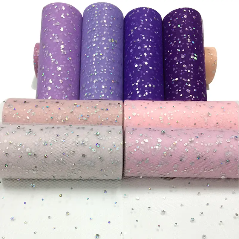 Factory sell laser sequin Mesh fabric Roll