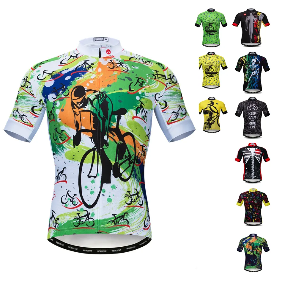 Weimostar camisas de ciclismo personalizadas, venda por atacado, oem, homens, treinamento de qualidade, ciclismo, vestuário mtb, roupa de ciclismo