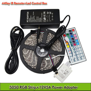 SMD 5050 Flexible Waterproof RGB <strong>LED</strong> Strip Kit with 44 Key IR Remote 12V <strong>5A</strong> Power Supply Full Set - Product Image 3