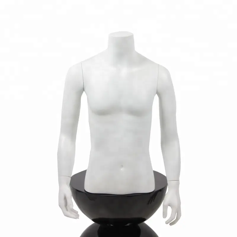 Fiberglass upper-body men mannequin for clothing shop