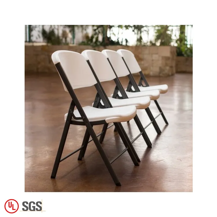 편안한 야외 흰색 접이식 거실 작은 야외 접이식 플라스틱 웨딩 의자 이벤트