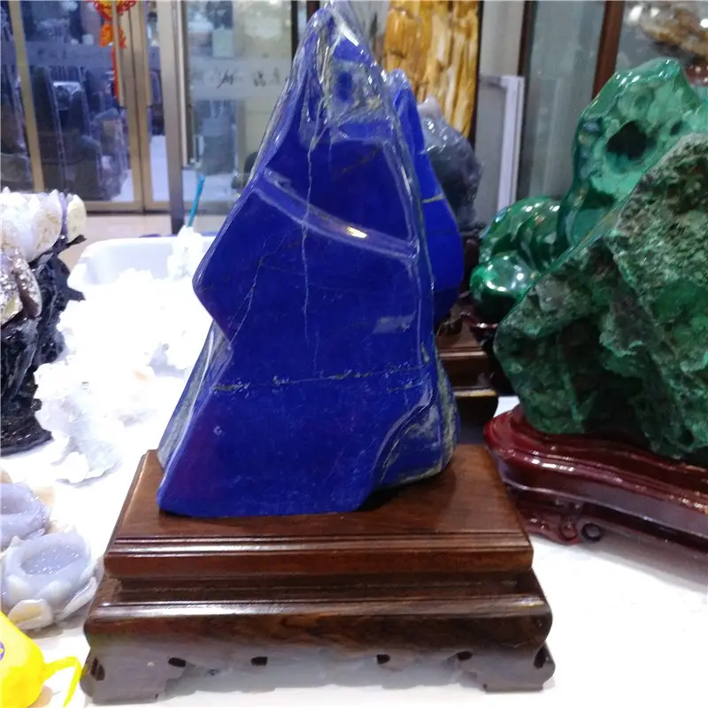 Alta lucidato lapis lazuli pietra di cristallo naturale, decorato lapislazzuli pietra