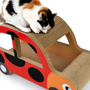 段ボール紙車型ルームハウスBoxes-IC-0040ビートルズ段ボールクラフト猫スクラッチャー