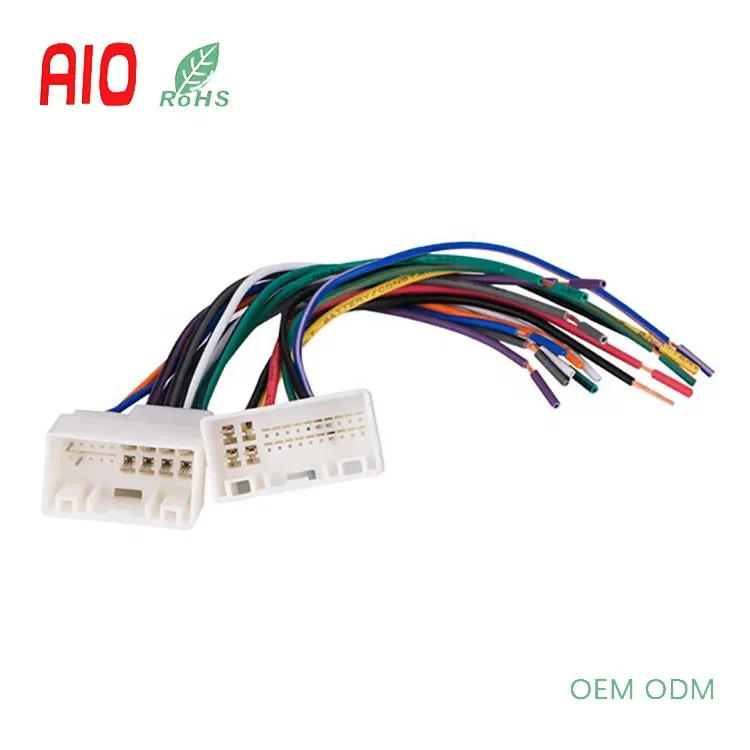 AUX carro CD 24Pin + 18Pin Estéreo Adaptador Receptor Conector Do Fio Automotivo Cablagens para 2010 Up Hyundai e Kia veículos