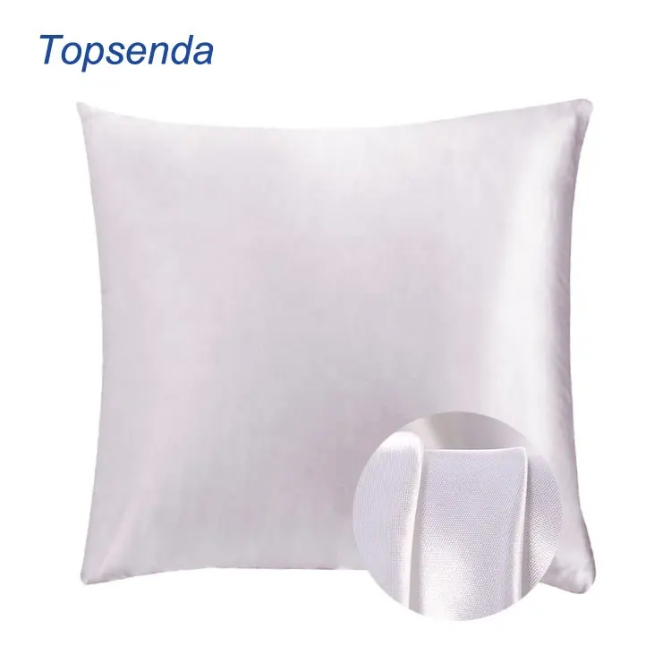 40cm 16 pulgadas Funda de cojín de seda blanca brillante Funda de almohada de satén de sublimación en blanco