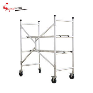 Tubo de aluminio duradero, andamio con riel protector, ruedas giratorias - Product Image 4