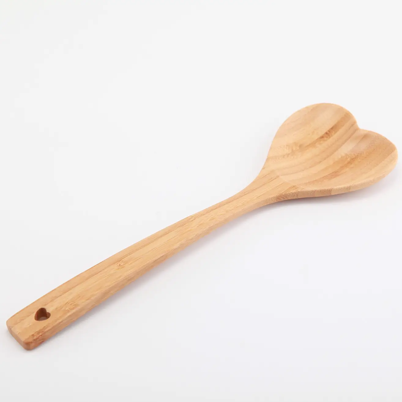 Bamboo Heart Shaped Wooden Spoon Wooden Serving Mixing Spoon Kitchen Utensil