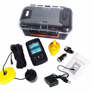 Balık bulucu su geçirmez 2-in-1 kablosuz kablolu balık bulucu 40m Sonar dönüştürücü 100m derinlik 180m