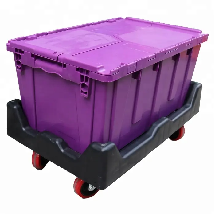 Unisci scatole di immagazzinaggio in plastica contenitore logistico in materiale PP ecologico al 6843 con carrello e divisori