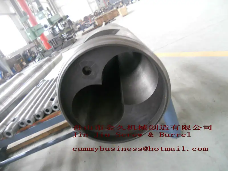 Cylindre à double vis conique pour extrusion WPC, 10 pièces, 65/132