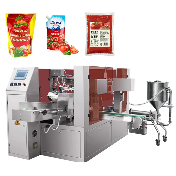 Automatic Premade Pouch Barbeque Tomato Paste Sauce Ketchup Packaging Machine