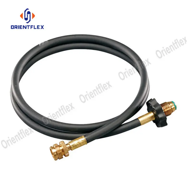 Braided propane gas regulator and line flexible high pressure cylinder natural gas rubber hose for gas