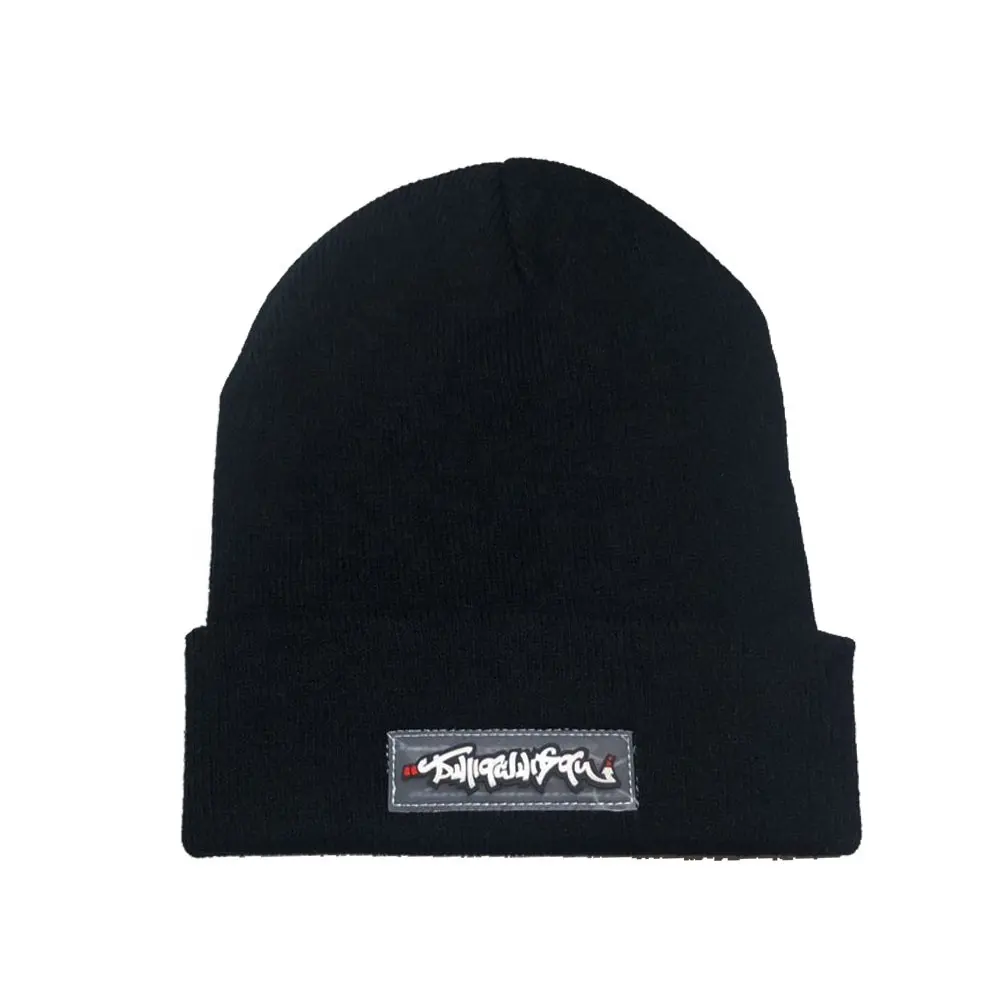 OEM manufactory profissional personalizado seu logotipo com etiqueta tecida/couro remendo/bordado moda inverno malha gorro chapéu