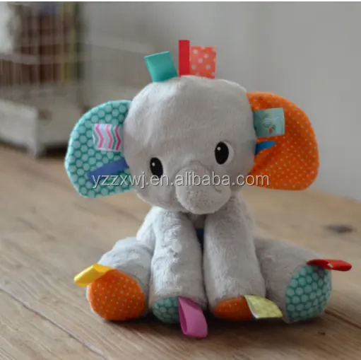 Échantillon gratuit jouets en peluche colorés pour bébé éléphant jouets drôles pour bébé jouet personnalisé en peluche éléphant mignon pour bébé