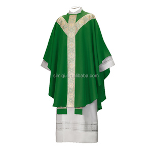 ข้ามข้าวสาลีปักChasuble VestmentsสีเขียวคริสตจักรพระChasuble - Product Image 4