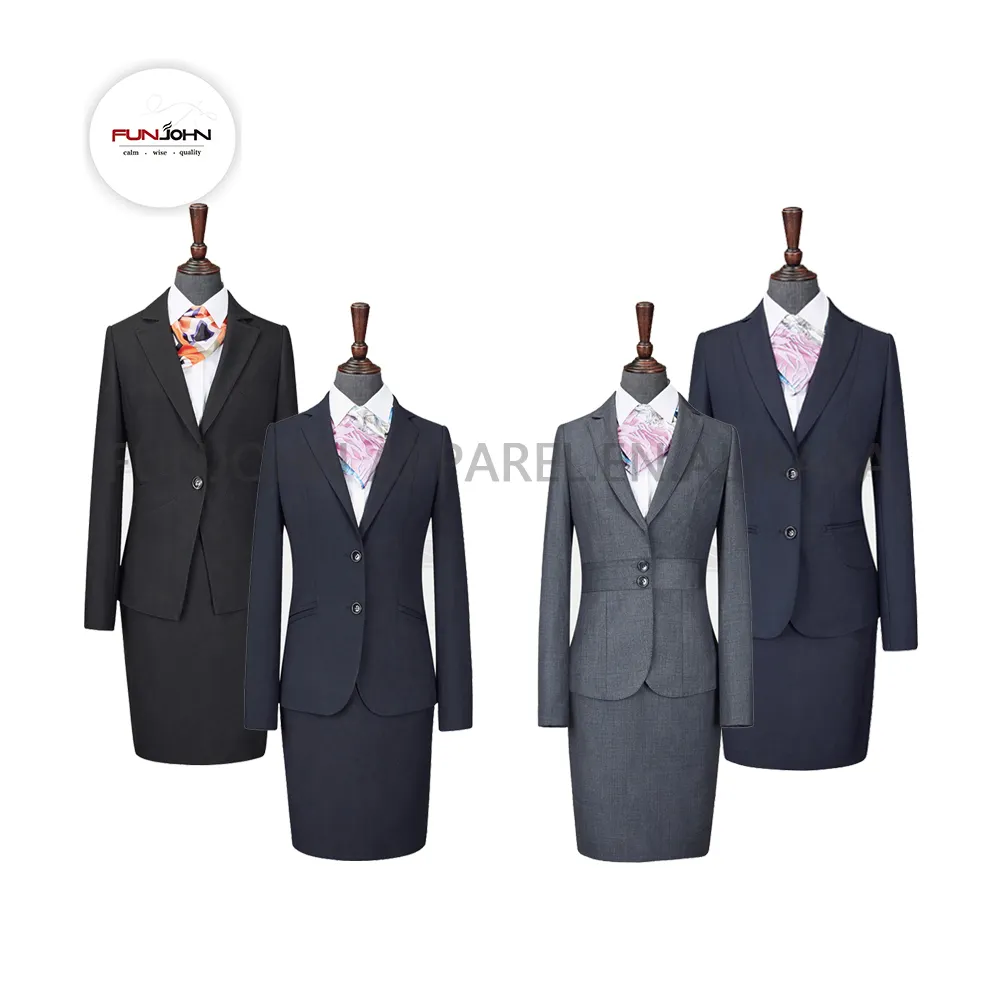 Uniforme de bureau de femme, costume d'affaires design pour femmes, uniformes de réception d'hôtel