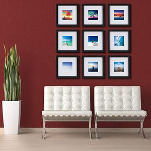 Custom Black Wood Picture <strong>Frame</strong> 8x8 Mats High Quality Creative Stylish Photo <strong>Frame</strong> for Wall Tabletop Display Fits 5x5 4x4 Photos - Product Image 6