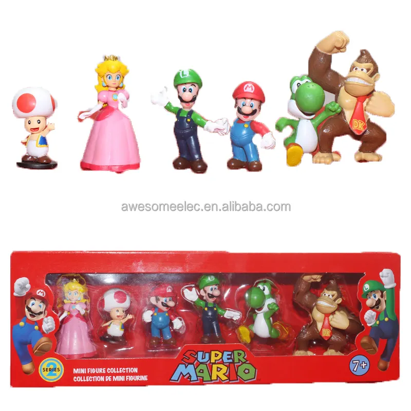 Mini rakamlar Mario sıcak satış Mario PVC Action Figure 6 adet set Mario oyuncak