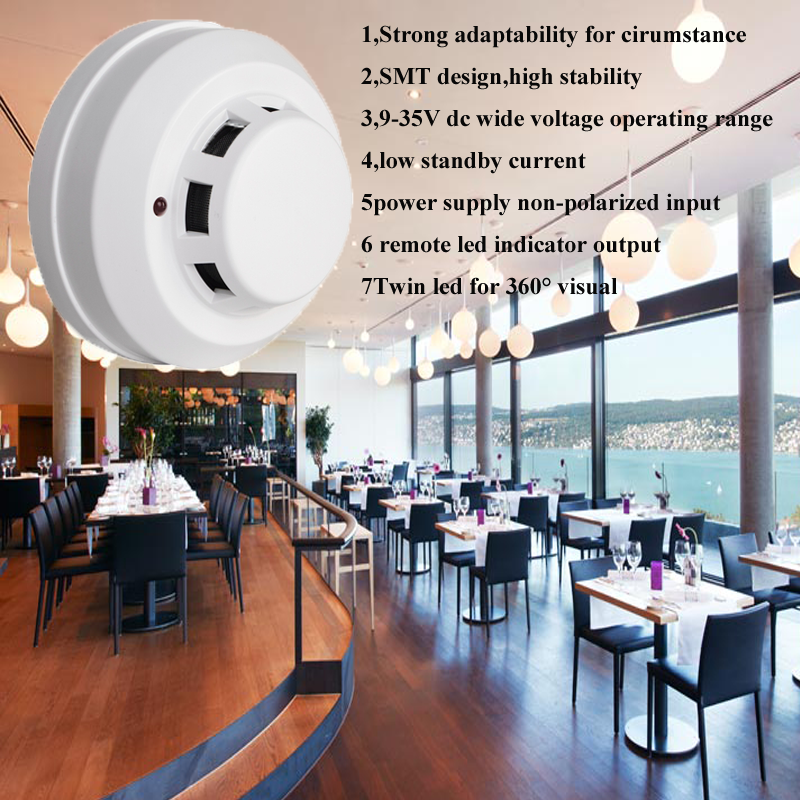 Intelligent home security alarm system indicator LED smoke detection alarm 4 wire 2 wire Smoke detector special fire products
