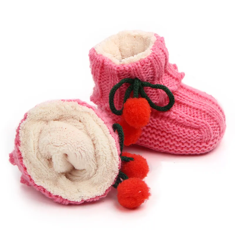 Zapatos de ganchillo para bebé, 6 colores, cómodos, cálidos, para niñas de invierno