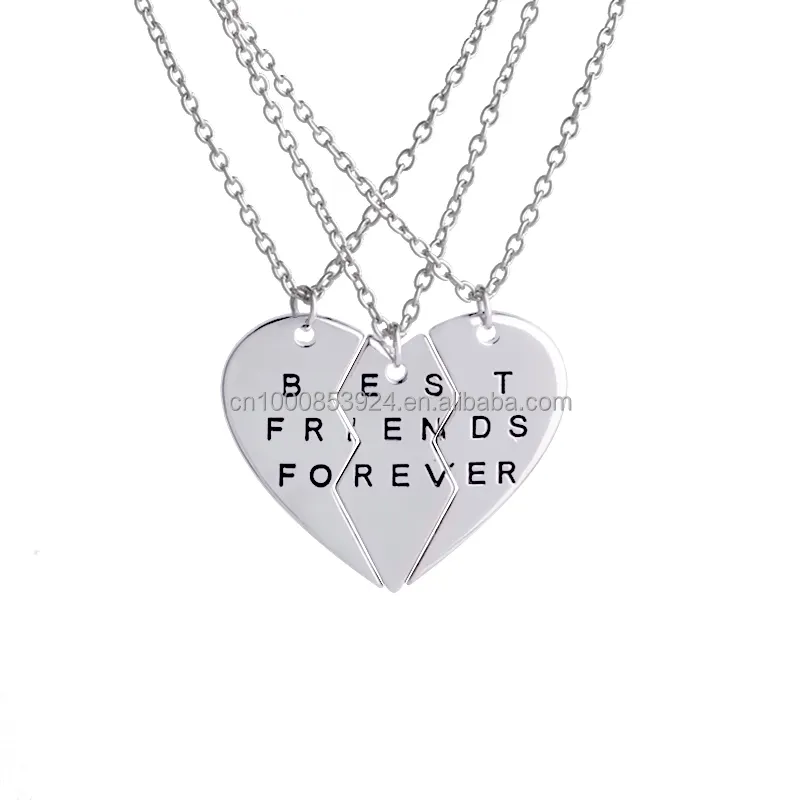 Amicizia Collana Set Best Friends Forever BFF Cuore di San Valentino 3 Parti Fratello Migliori Gemme Collane Del Pendente