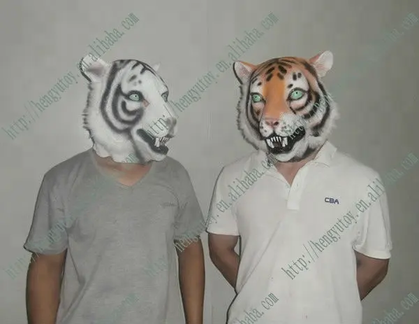 Venta barata de alta calidad Tiger Animal cabeza máscara de látex