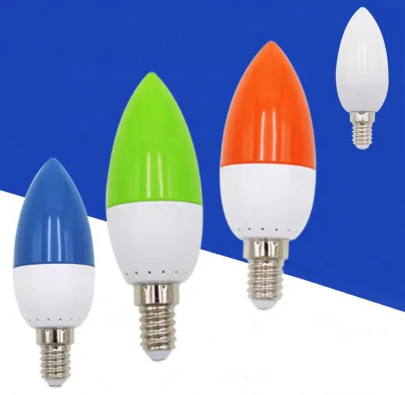 C35 E14 3W 6500k globe tricolor colorful led light bulb for sale