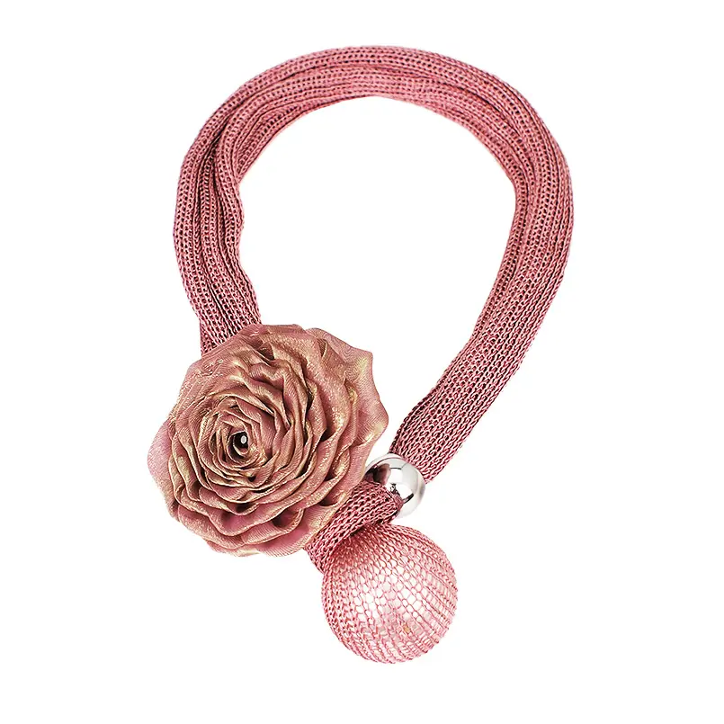 HANSIDON collane con ciondolo di perle imitazione grande fiore di rosa corda spessa dichiarazione regolabile girocolli collane gioielli da donna