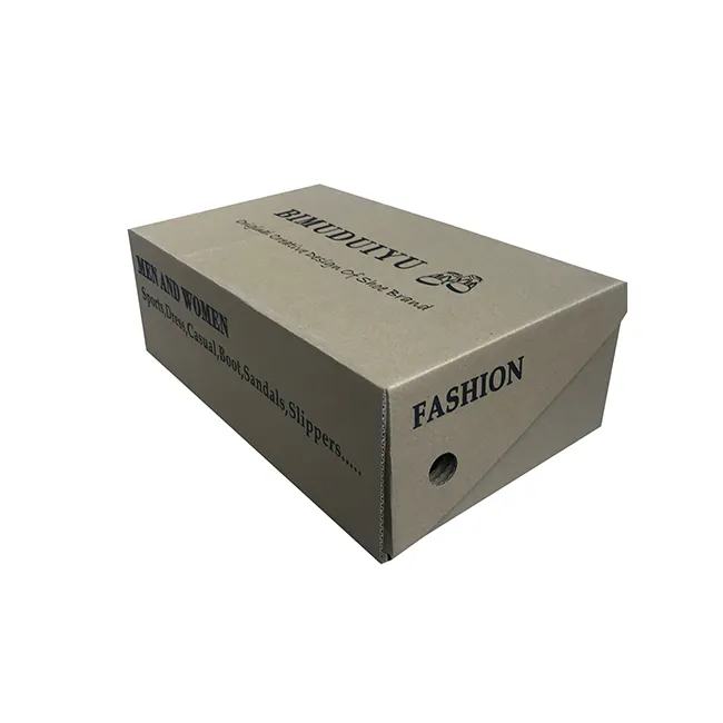 シンプルなデザインのカスタム紙箱クラフト紙靴箱メーカー