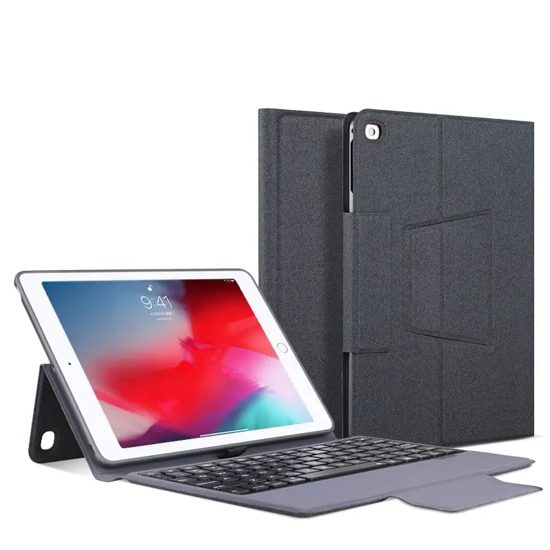 Capa inteligente com teclado sem fio para ipad air 2, estojo de couro dobrável, teclado