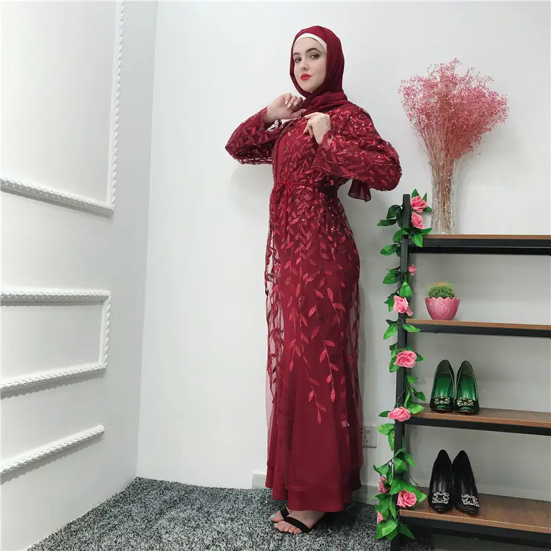 Luxury Muslim Embroidery Abaya Full Dress Cardigan Kimono Hollow Out Long Robe Gowns Jubah Middle East Eid Ramadan Islamic