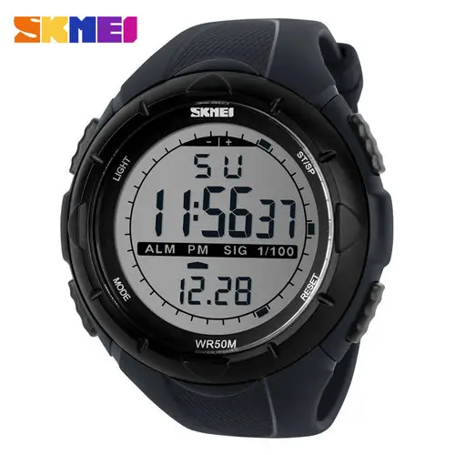 SKMEI-montre connectée numérique pour hommes, smartwatch, podomètre, Calories, étanche, avec application, rappel, 1250
