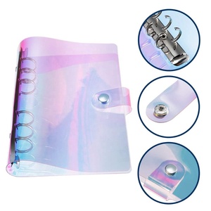 6 anello di Leganti Chiusura A Bottone A Pressione Allentato Cartella di Fogli Volanti Conchiglie Stretch Arcobaleno Colorato Trasparente Agenda PVC Morbido Della Copertura del Taccuino