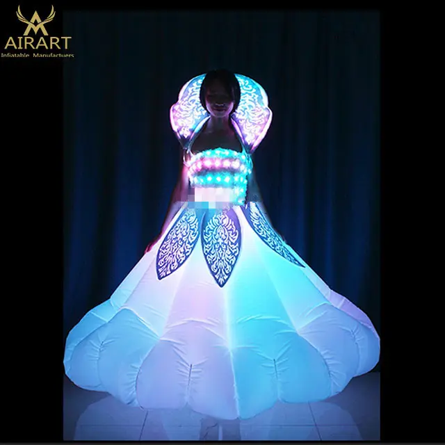 Gonfiabile del partito forniture bella fase led costume di ballo della donna del fiore del vestito