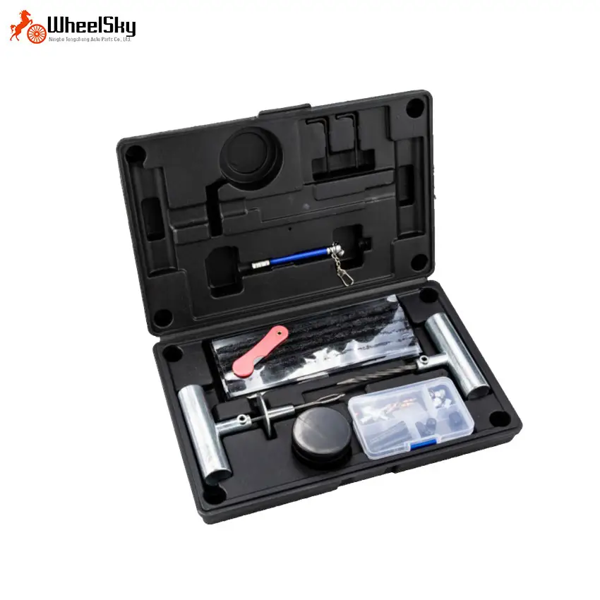 Wheelsky hot selling deluxe tubeless 42 pcs emergency tire repair tools kit for various vehicles