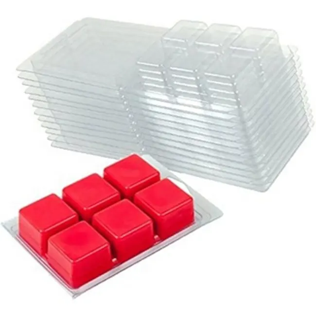 Customized Clear PVC/PET Wax Melts Clamshell Plastic Packaging Blister Tray Wholesale