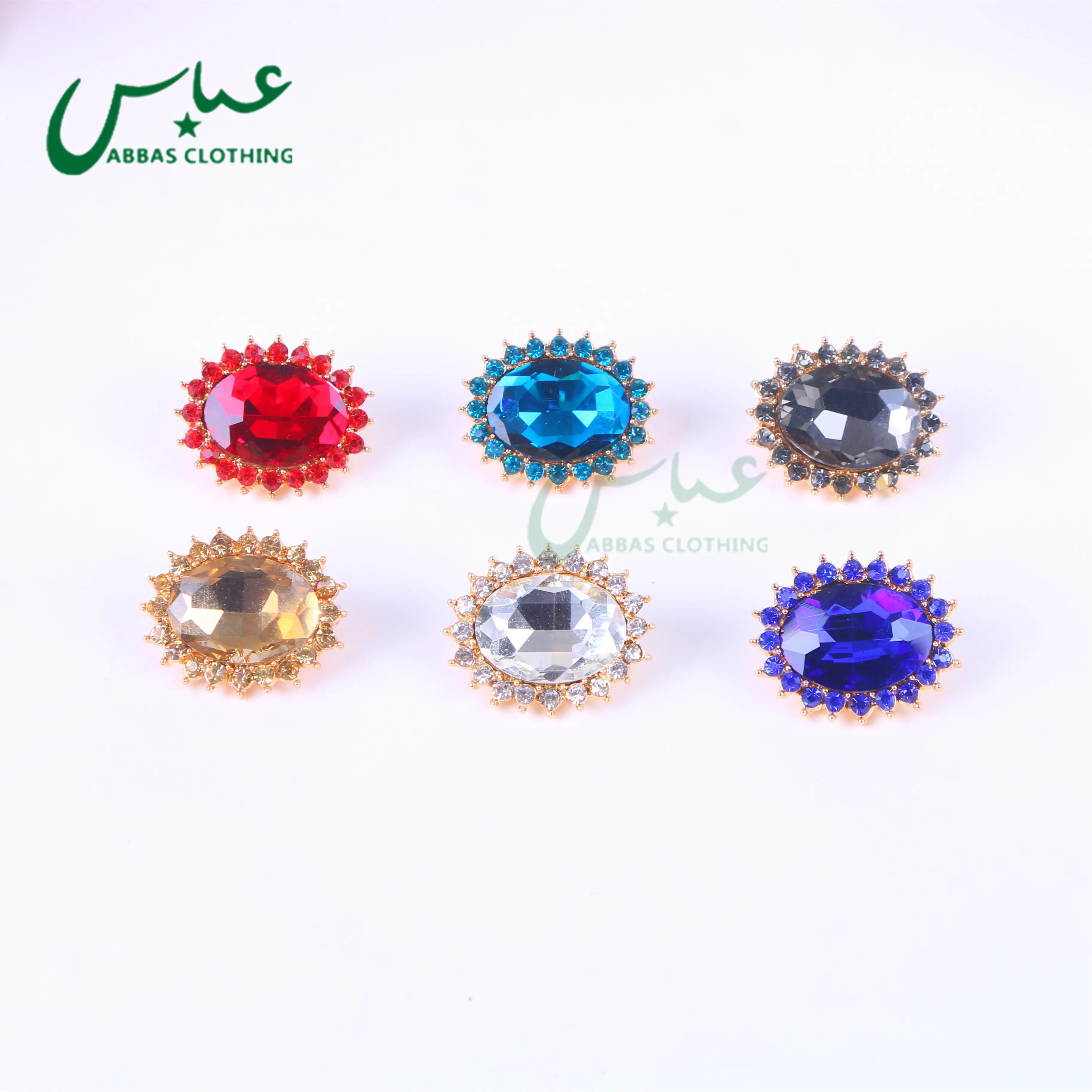 Arabische muslimische Brosche Bunte Kristall Hijab Pin Magnetische Sicherheits schal Pin AB017