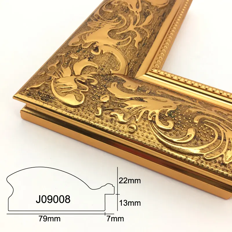 Hualun Guanse Picture Frame Mirror Gold Moulding Manufacturer Wholesale PS Polystyrene Free Sample Manufacture Plastic Luxury