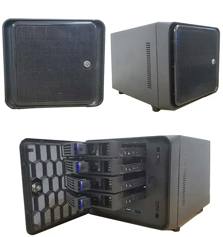 4 bay NAS storage server case with Intel J3455 Quad Core