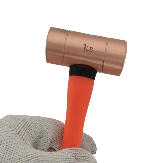 China Botou no bujías de encendido fabricante 1LB doble cara martillo de cobre con la manija de fibra de vidrio