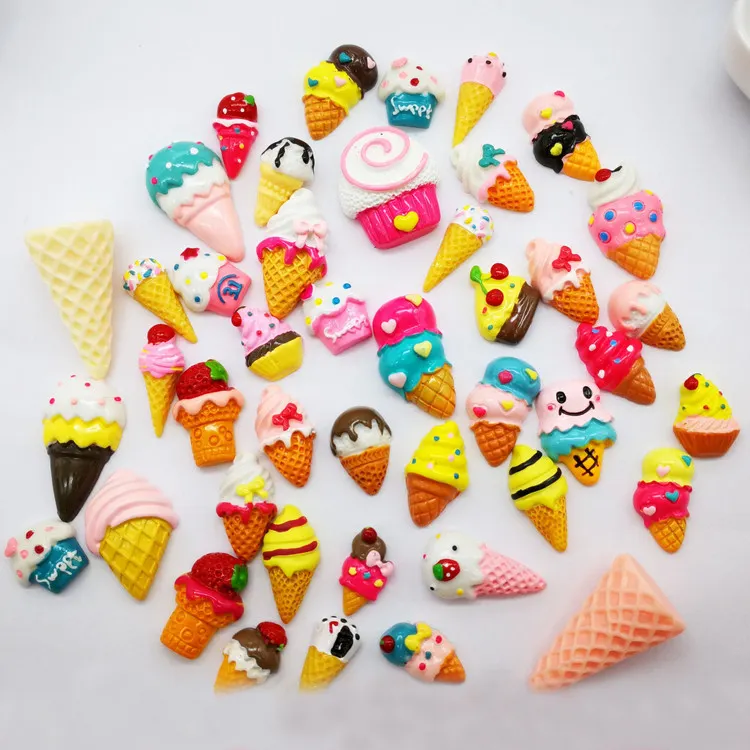 Ready to ShipIn StockFast DispatchFree Shipping Diy Ice Cream Handmade Cell Phone Decorations Resin Embellishments Lucky Bag Cute Cabochons