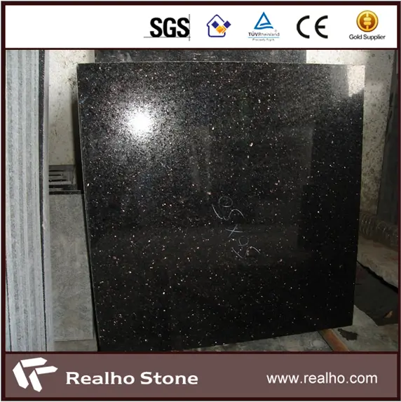 La India negro pulido Galaxy baldosas de granito 60x60 precio