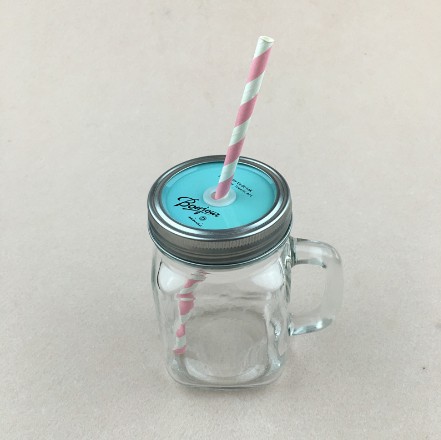 Haonai 16oz popular glass mason jar with lid and straw.
