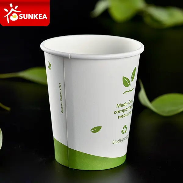 PLA coated paper take away coffee cups biodegradable 12oz